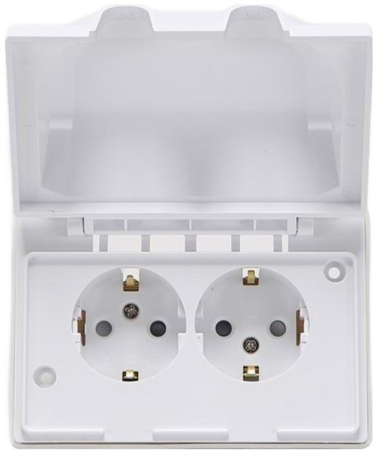 블루밍 2구 가로형 매입 방우 콘센트, 1개