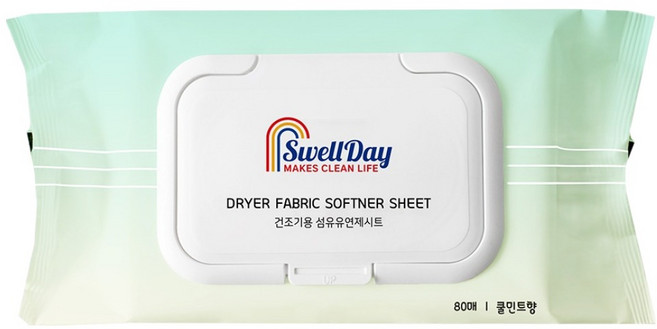 스웰데이 건조기용 섬유유연제 시트 쿨민트 본품, 1개, 80개입