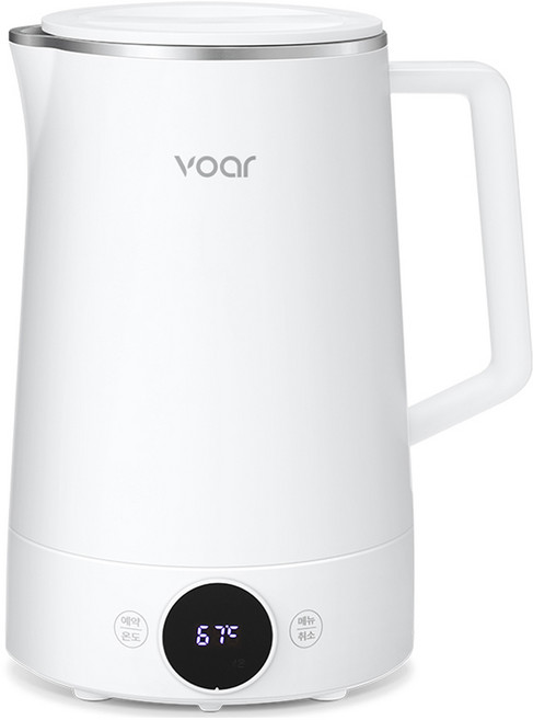 보아르 모노 전기포트 스텐 316 분유 보온 온도조절 커피 포트 전기 주전자 0.8L,  VHEP-003WH