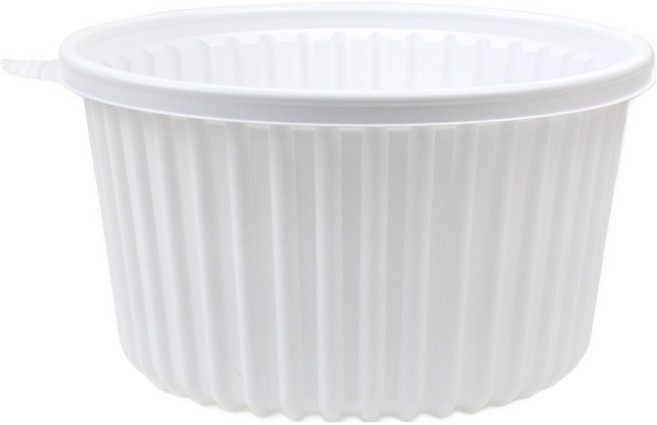 아이엔피 SK 다용도 원형용기 화이트 3000ml 대 22.5 x 12.5 cm, 1개, 50개입