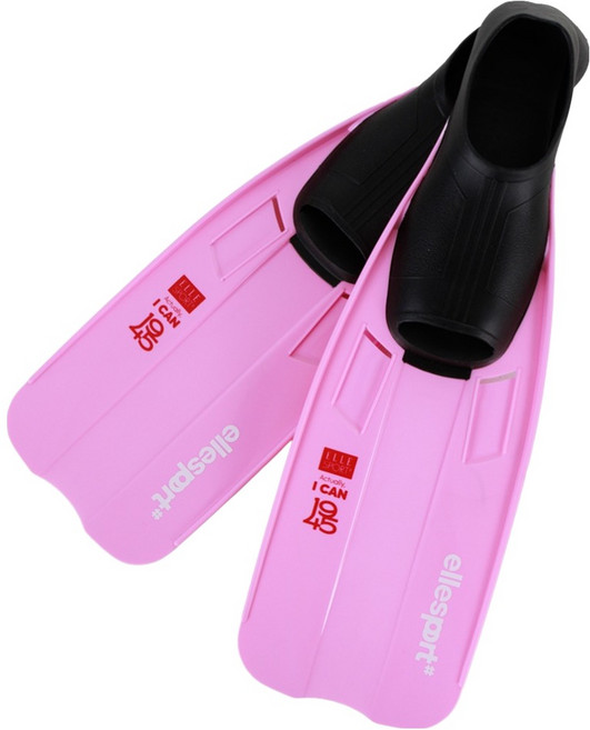 엘르 스포츠 오리발+매쉬백 세트, 핑크