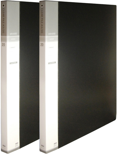 마이다스 인덱스 클리어화일 A3 20p, 흑색, 2개