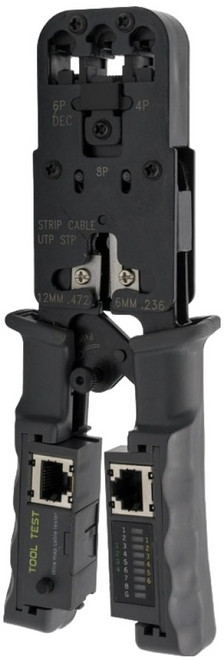 컴스 멀티 모듈러 크림핑 랜툴 랜선 테스터기 RJ45 RJ12 RJ11, TT809, 1개