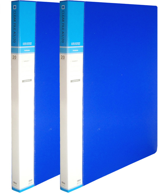 마이다스 인덱스 클리어화일 A3 20p, 청색, 2개