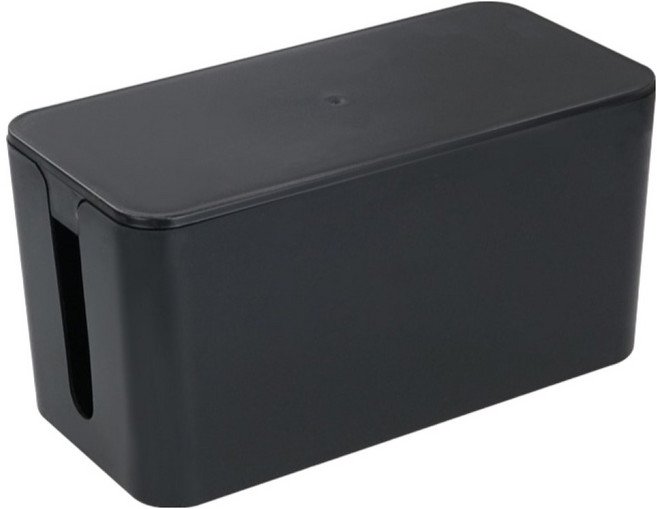 컴스 멀티탭 콘센트 보관 전선 정리함 IH854, 1개, Black