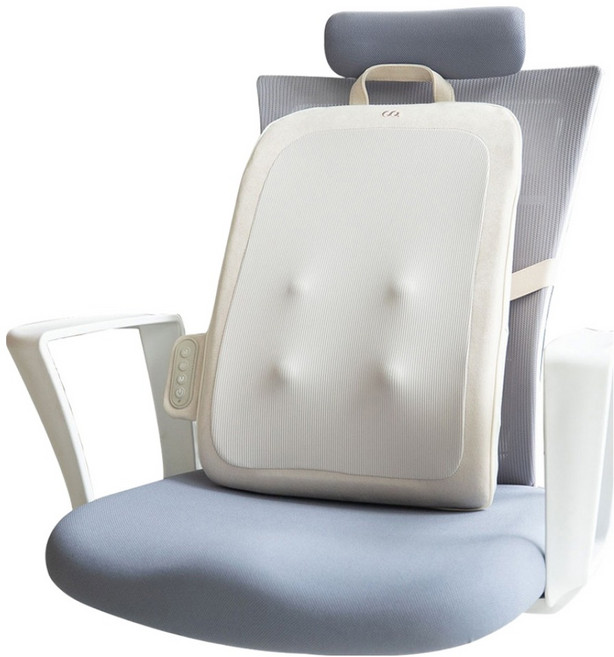 오아 무빙볼 무선 온열 등 허리 롤링 쿠션 의자 안마기, 베이지, OMSG-018BE