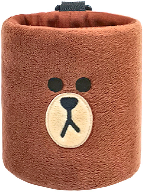 LINE FRIENDS FACE 冷氣孔/椅背兩用掛袋 台灣製 熊大BROWN, 1個, 褐色