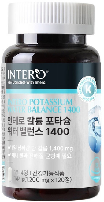 인테로 칼륨 포타슘 워터밸런스 1400, 120정, 1개