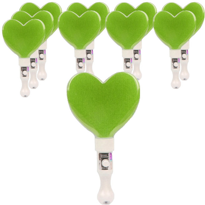 Maket Gamseong 閃亮LED愛心棒, 10個, 綠色