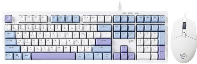 지클릭커 오피스프로 사일런스 M 250 108 키보드 마우스 세트, 일반형, Sky City, OPS50