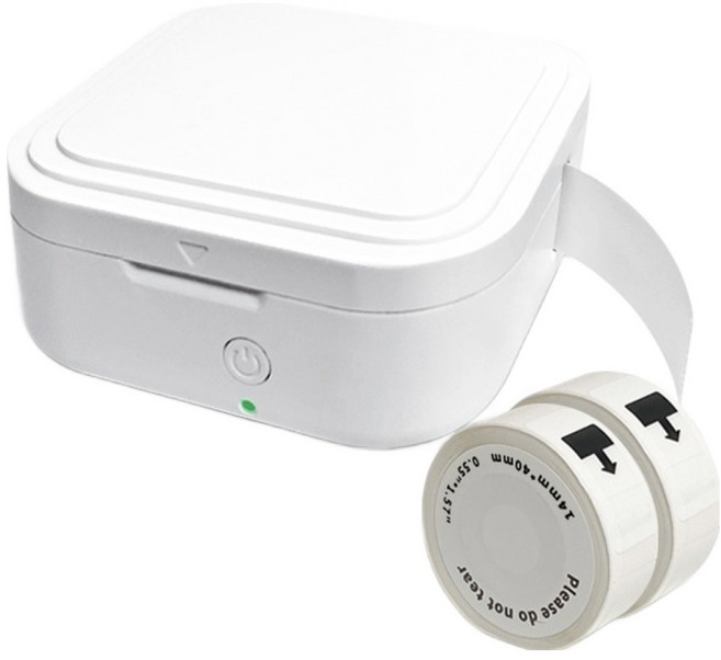 카스 라벨 프린터 + 기본 라벨지 + 스퀘어 라벨지 14 x 40 mm 세트, 1세트, 프린터(CNL-D32)