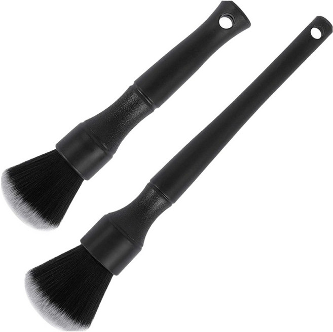 카로닉 차량용 세차 실내 휠 디테일링 고급형 브러쉬 2종 세트, 1세트