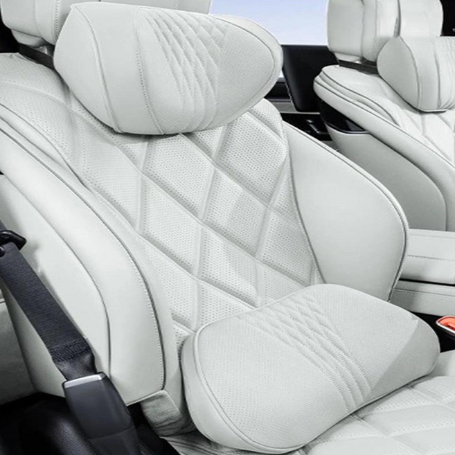 크로니클 토뷸라 프리미엄 차량용 등받이 전체 차량 호환 목쿠션 + 요추지지대 세트, 네뷸라 그레이, 1세트