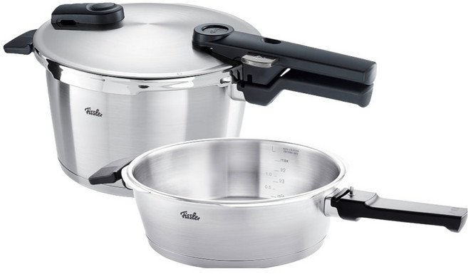 휘슬러 인덕션 비타퀵 프리미엄 압력솥 22cm 쿼트로 4.5L + 2.5L 11인용, 7L, 혼합색상, 1세트