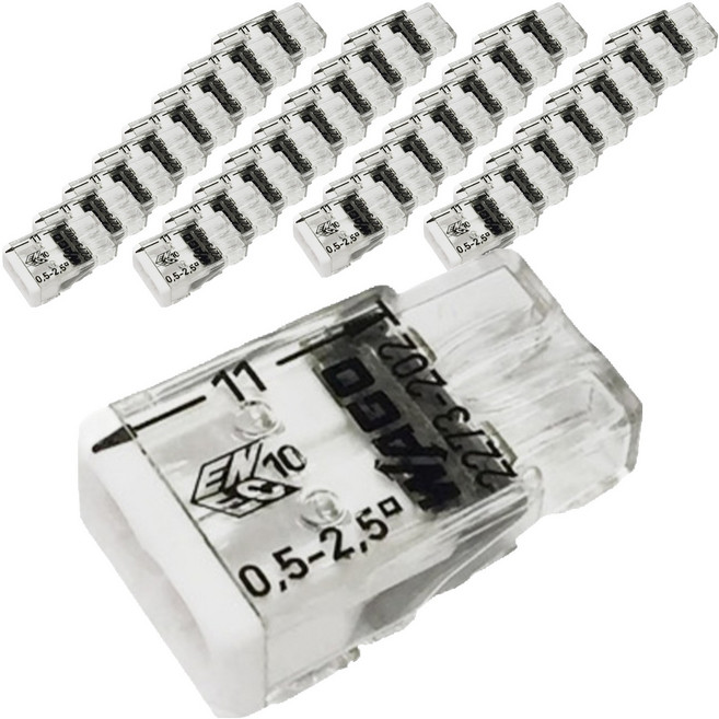 WAGO 旺科 單芯線專用快接端子 2p 白色 適用0.5~2.5mm, 50個