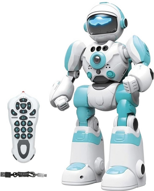 KANGAROO 캥거루 인공지능 움직이는 영어 버전 스마트 프로그래밍 제스처 감지 원격 제어 노래와 춤 로봇완구 BG1538, 민트, 1개