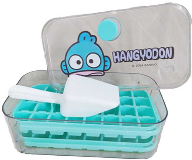 HANGYODON 人魚漢頓 多層按壓冰格盒, 透明色, 1個
