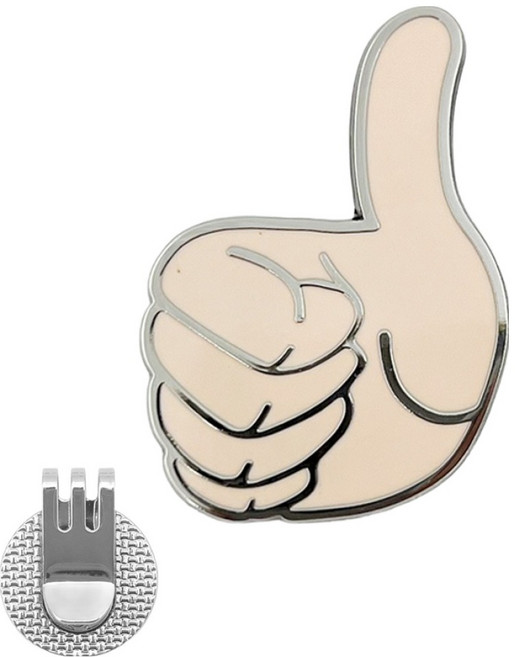 지봇골프 그레이트 엄지척 볼마커, 실버, 1개