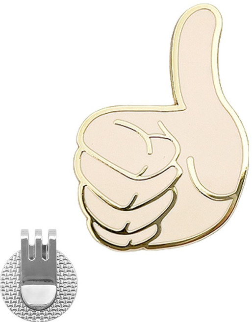 지봇골프 그레이트 엄지척 볼마커, 골드, 1개