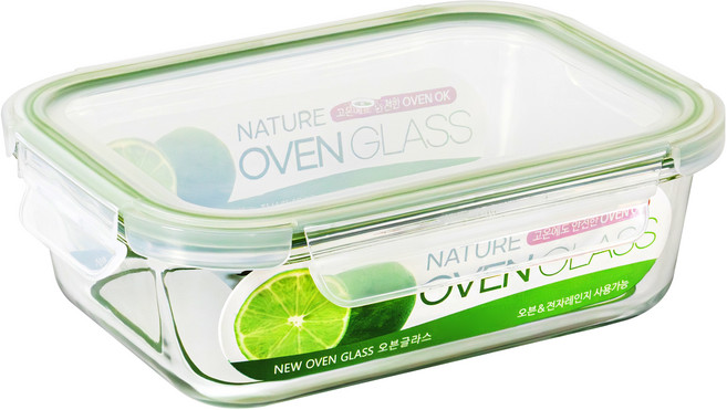 발룬피니 내열강화유리 직사각 밀폐용기, 1개, 1520mL