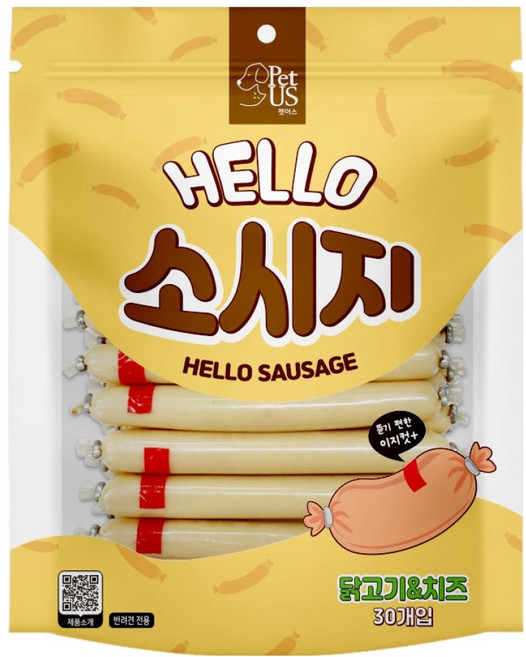 펫어스 반려동물 헬로 소시지, 혼합맛(닭고기/치즈), 450g, 1개