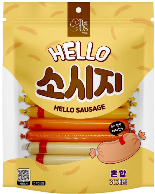 펫어스 반려동물 헬로 소시지, 혼합맛(치킨치즈/소고기/북어), 450g, 1개