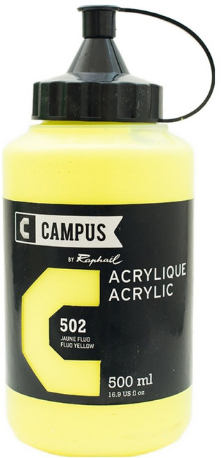 Raphael 壓克力顏料 N131761 502 螢光黃, 500ml, 1色