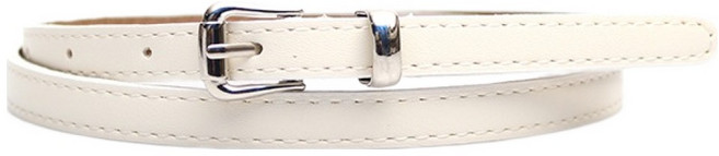 DeepTalk 女性銀色扣環休閒細版腰帶 DT0867