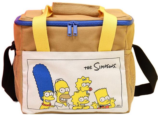 릴팡 심슨 캔버스 박스 쿨러백 12L, 혼합색상, 1개