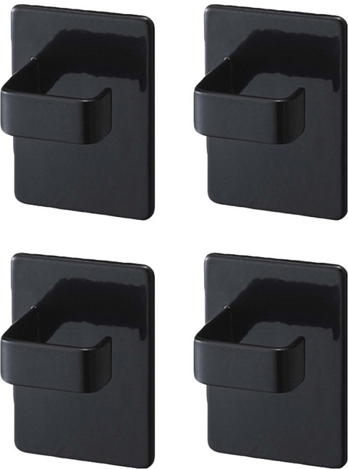 強力磁鐵 加大掛勾 衣架收納 萬用磁鐵掛勾, 4個, 黑色