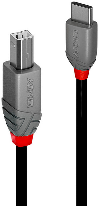 LINDY 林帝 ANTHRA USB2.0 Type C公 to Type B公 傳輸線, 1m, 1條