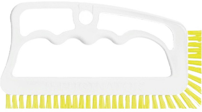 푸기네이터 화장실 창틀 욕실 타일 청소솔, 화이트 + 옐로우, 1개