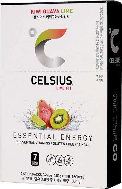 셀시어스 온더고 비타민 제로 에너지드링크 파우더 부스터 키위구아바라임맛, 4.5g, 10개입