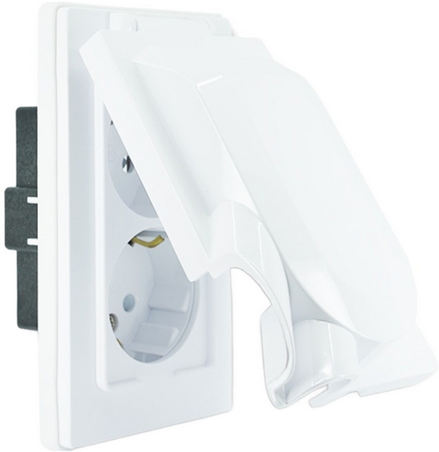 블링라이트 블루밍 세로형 방우 2구 매입 콘센트, 1개