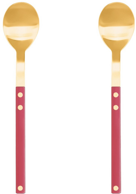 보겐 쌍띠에 커트러리 한식 숟가락 골드, 카민레드, 2개, 숟가락 2p