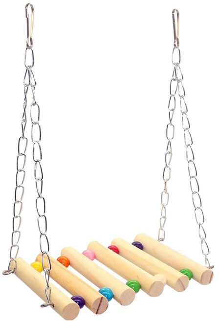 올라이크 알록달록 사다리 스윙 그네, 원목, 1개
