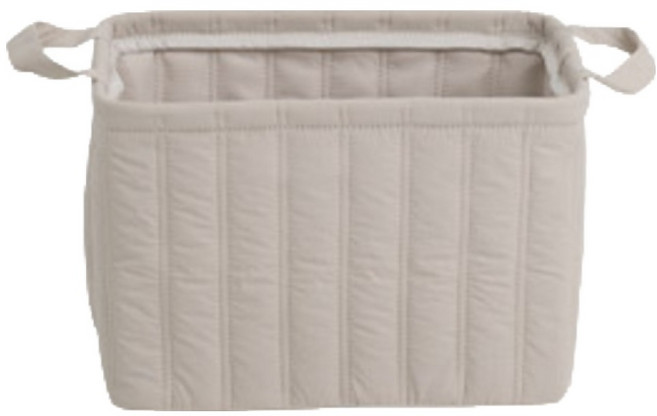 퀼팅 사각 바스켓, 베이지, 1개