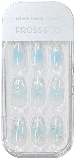 키스뉴욕 프레스앤고 네일팁, 1개, 블루 클라우드