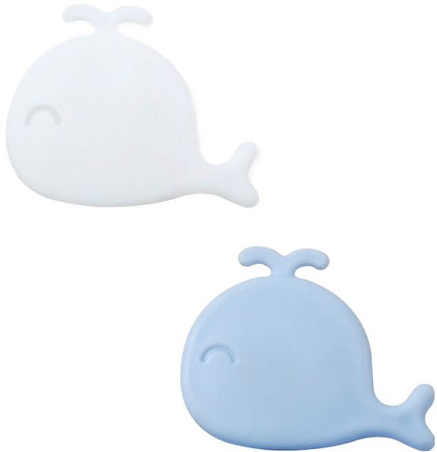 세면대 오버플로우 구멍 고래 마개 커버 2종 세트, 1세트, 화이트, 블루