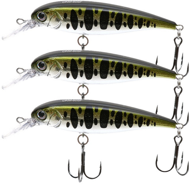 싸파 더블킬 쏘가리 미노우 저크 베이트, DKM 60SF P1001, 3개