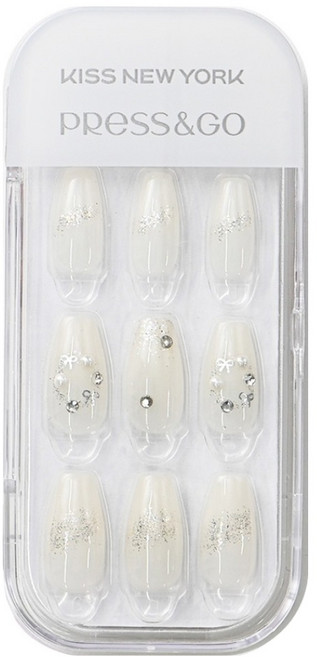 키스뉴욕 프레스앤고 네일팁, 1개, 미스틱 화이트