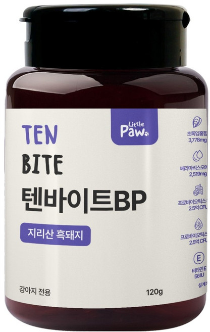 리틀포우 강아지 텐바이트 영양간식, 120g, 1개, BP 지리산흑돼지