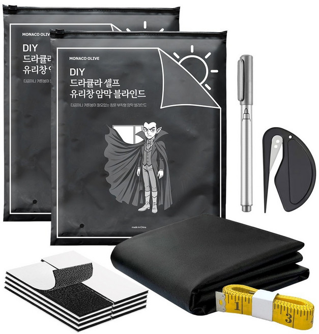 모나코올리브 드라큘라 붙이는 암막 블라인드 2p