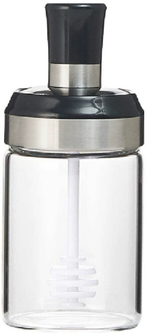 小麥購物 密封玻璃調味瓶/佐料罐 帶勺 蜂蜜款 250ml 1個 L977