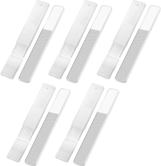 난리시스터즈 광택 손톱 정리 네일 파일 + 케이스 세트, 5세트, 투명