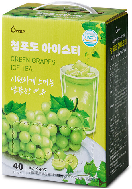 지노 청포도 아이스티, 16g, 40개입, 1개