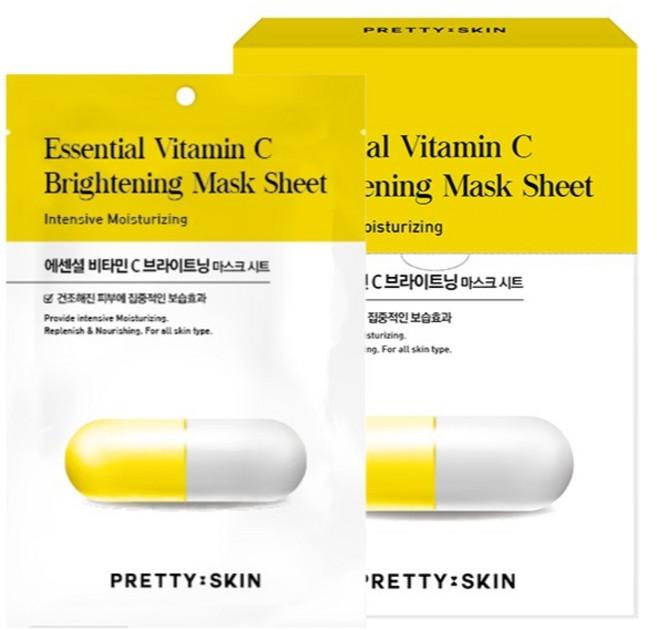 PRETTYSKIN. 精華維他命C亮白麵膜, 10入, 1個
