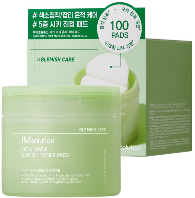 제이엠솔루션 시카 마데 흔적 진정 토너 패드 170ml, 100매입, 1개