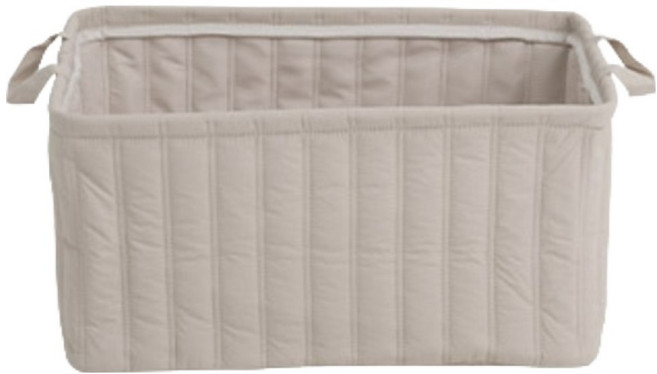 퀼팅 사각 바스켓, 베이지, 1개