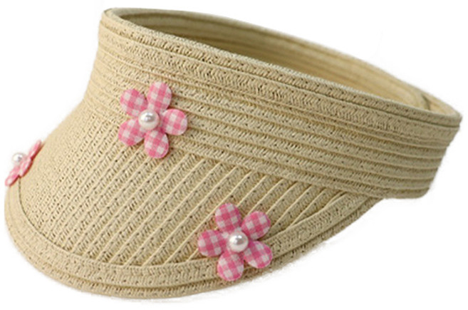 채니봉봉 여아용 체크가든 썸머 바이저 썬캡